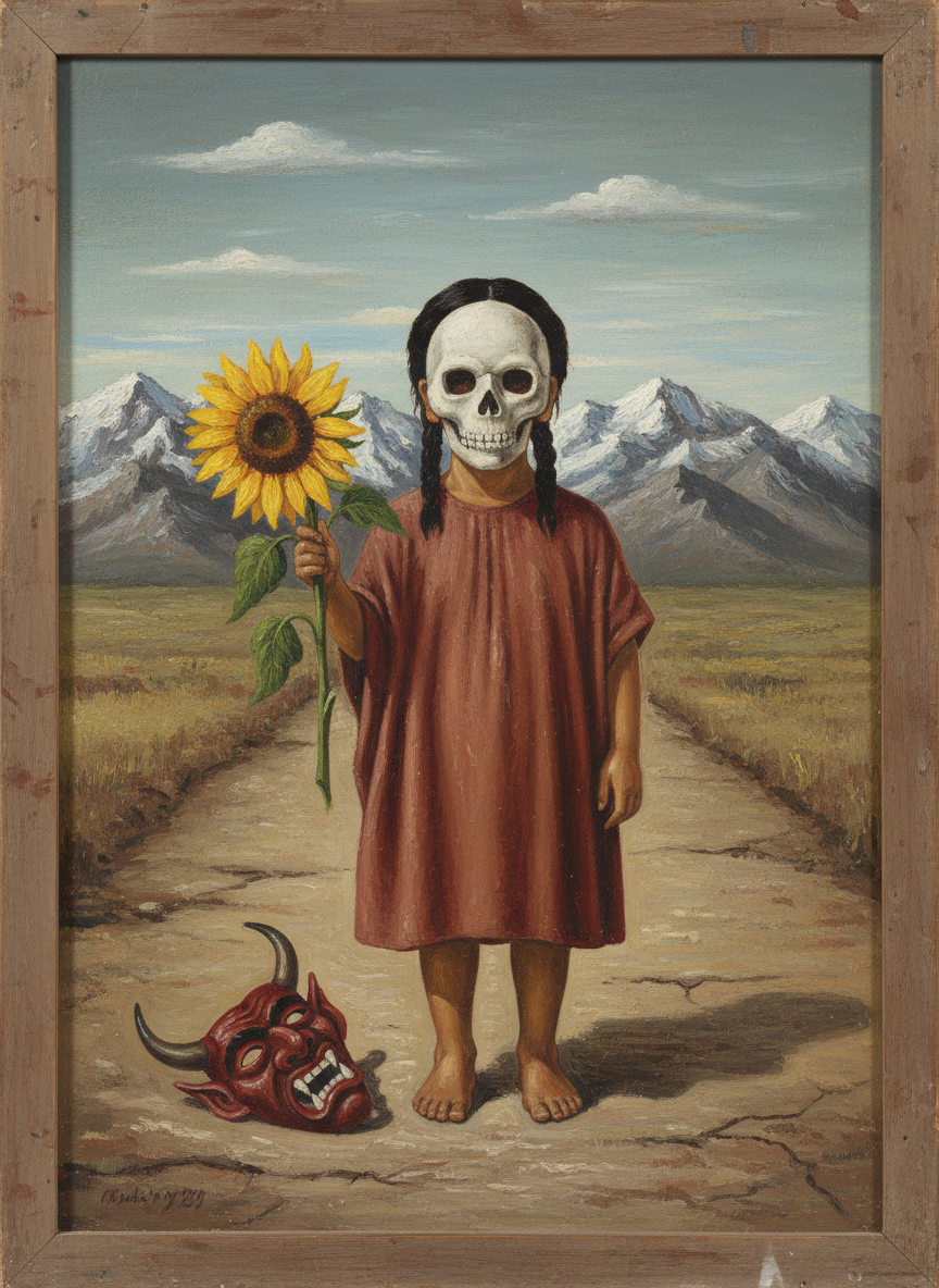 Girl with Death Mask (1938) - inspired by Frida Kahlo